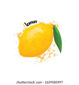 illustration vector graphic of lemon with watercolor texture, perfect for menu, print, etc