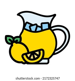 Illustration Vector Graphic of lemonade jar, fruit drink icon