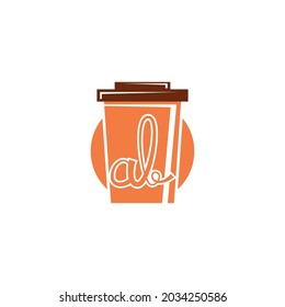 Illustration vector graphic of letter ab coffe logo. with letter ab in cup coffe,fit for logo design template,icon,bussiness logo,etc.