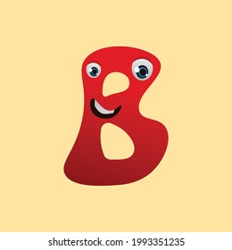 Illustration vector graphic of letter B character, good for children book, child content, or logo character. 