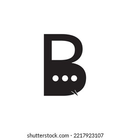 illustration vector graphic of letter B handphone chat.