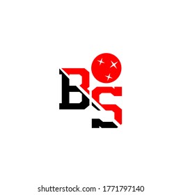 Ilustración vectorial gráfico de la letra BS con el color negro y rojo mejor para el logotipo deportivo