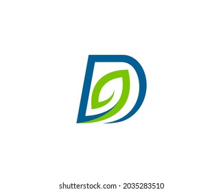 Illustration vector graphic of Letter D incorporated with leaf, it is good for nutrition of supplements logo