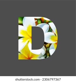 Illustration Vector Graphic of Letter D. Letter of the Alphabet. Flower Motif. EPS.