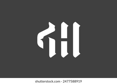Illustration vector graphic of letter GH negative space. Good for logo