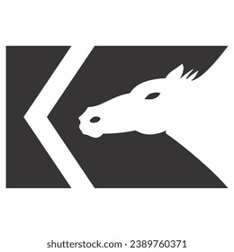 Illustration vector graphic of Letter K Horse Logo