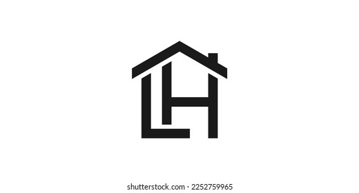 illustration vector graphic of letter LH home