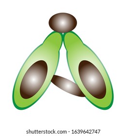 illustration vector graphic of letter A logo of an avocado