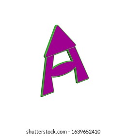 illustration vector graphic of letter A logo is purple