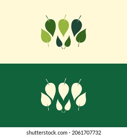 Illustration vector graphic of Letter M Leaves perfect for company, corporate, herbal product, nature, restaurant, medical or healthcare f and b etc.