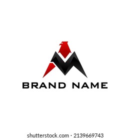 Gráfico vectorial de ilustración para el logotipo del águila de letra M