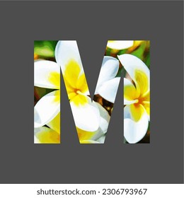 Illustration Vector Graphic of Letter M. Letter of the Alphabet. Flower Motif. EPS.