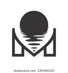 Illustration vector graphic of Letter M Water Drop Logo