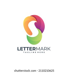 illustration vector graphic letter mark S colorful logo template