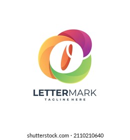 ilustración vectorial marca de letra gráfica O plantilla de logotipo colorido