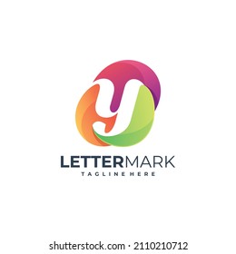 Vektorgrafik-Buchstabenkombination Y farbige Logo-Vorlage