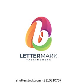 ilustración vectorial letra gráfica marca B patrón de logotipo colorido