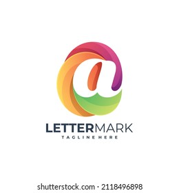 Ilustración de la marca de la letra gráfica vectorial Una plantilla de logotipo colorido
