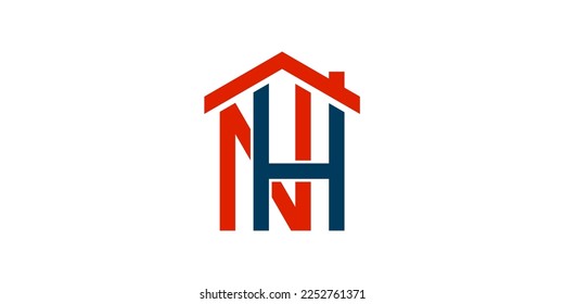 illustration vector graphic of letter NH home