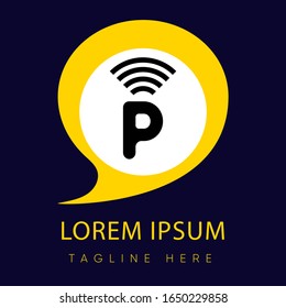 Illustration vector graphic of Letter P logo. Initial Letter P logo design concept. Vector for company business. Modern logo design concept representing letter P, signal icon, and chatting symbol.
 