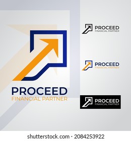 Ilustración vectorial gráfico del logotipo de la letra P para gestión financiera, patrimonial o contabilidad.