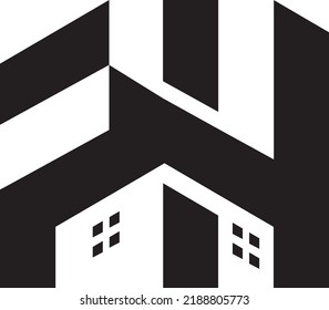 Ilustración vectorial carta gráfica PH Apartamento, bueno para logotipo, volante, revista, camiseta, sitio web, etc. (Versión editable)
