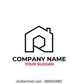 illustration vector graphic for Letter R home logo