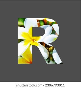 Illustration Vector Graphic of Letter R. Letter of the Alphabet. Flower Motif. EPS.