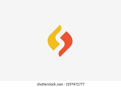 Illustration vector graphic of letter S geometric negative space. Good for logo.