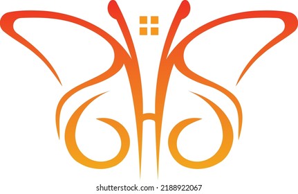 Illustration vector graphic Letter SH butterfly Home, good for logo, flyer, magazine, T-Shirt, website, etc. (Editable Version)