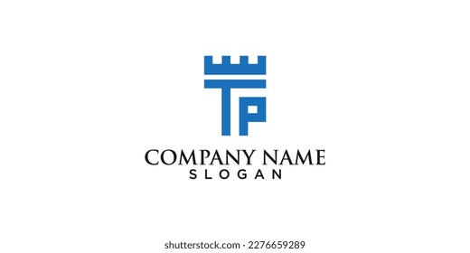 illustration vector graphic of letter TP fortress