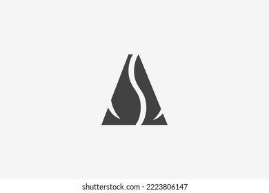 Illustration vector graphic of letter A or triangle and coffee bean. Good for logo