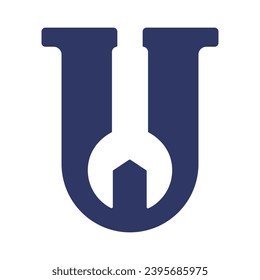 Illustration vector graphic of Letter U Wrench Logo