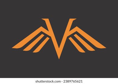 Illustration vector graphic of Letter V Winged Logo