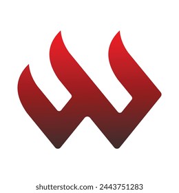 Illustration vector graphic of Letter W Flame