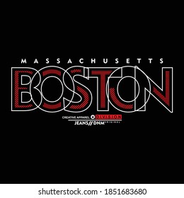 Illustration vector graphic of lettering, boston, perfect for t-shirts design, clothing, hoodies, etc.