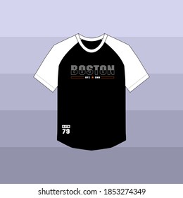 Illustration vector graphic of lettering, BOSTON Denim,perfect for t-shirts design, clothing, hoodies, etc. Raglan t shirt
