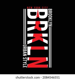 illustration vector graphic of lettering typography brooklyn new york city design good for tshirt apparel and background print distro fashion