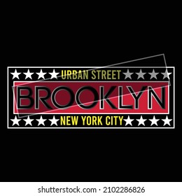 Vektorgrafik der Schreibschrift Typografie Brooklyn neue york Stadtdesign perfekt für T-Shirt-Bekleidung und Hintergrund-Print-Mode