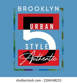 illustration vector graphic of lettering typography brooklyn number five design good for tshirt apparel and background print logo