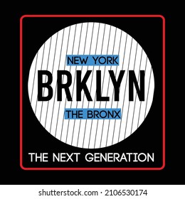 illustration vector graphic of lettering typography circle brooklyn new york city design perfect for tshirt apparel and background print logo