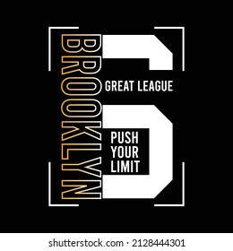 Illustration Vector Graphic Of Lettering Typography Brooklyn Number Six Great League Design Good For Tshirt Apparel And Background Print Logo