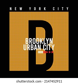 illustration vector graphic of lettering typography brooklyn new york city design perfect for tshirt apparel and background print logo