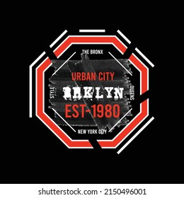 illustration vector graphic of lettering typography brooklyn new york city design perfect for tshirt apparel and background print logo