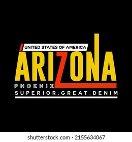 illustration vector graphic of lettering typography arizona united states of america simple denim design good for tshirt apparel and background print logo