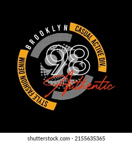 illustration vector graphic of lettering typography brooklyn ninety eight design abstract perfect for tshirt apparel and background print logo
