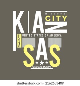 illustration vector graphic of lettering typography kansas design apparel and background print logo