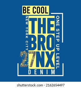 illustration vector graphic of lettering typography the bronx new york city design apparel and background print logo
