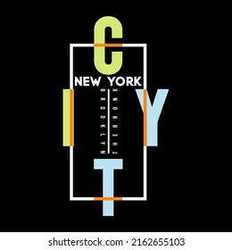ilustración vectorial gráfico de tipografía de letras nueva york utensilios de diseño de ciudad y logotipo de impresión de fondo