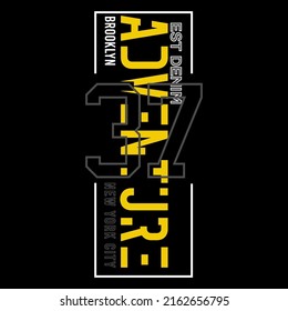 illustration vector graphic of lettering typography adventure new york city design apparel and background print logo